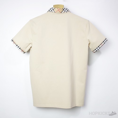 B*rberry Vintage Check Cotton Polo Shirt Beige